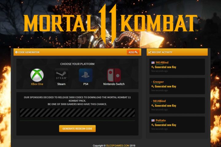 Free mortal kombat 11 codes
